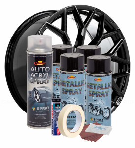 Kit complet reparatie si vopsire jante culoare Negru Metalizat, V4 - Img 2
