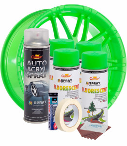 Kit complet reparatie si vopsire jante culoare Verde Fluorescent, V4 - Img 2