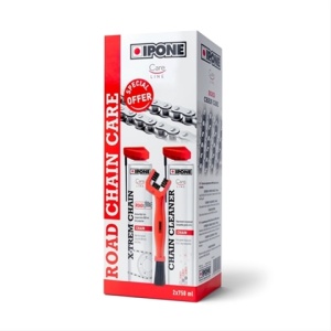Kit Intretinere Lant ROAD (Spray Curatat 750ml + Lubrifiant 750ml + Perie) - IPONE