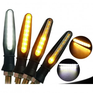 Set 2 lampi Semnalizare Moto SECVENTIALA, cu LED-uri Samsung, cu 2 functii, pozitie si semnalizare, 12V - Img 3