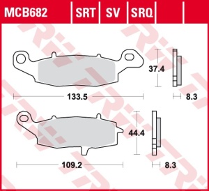 Set placute frana moto - Fata stanga - KAWASAKI VN1500 Classic Tourer VN1700 Classic Tourer SUZUKI DL650 V-Strom SV650 A - Img 3