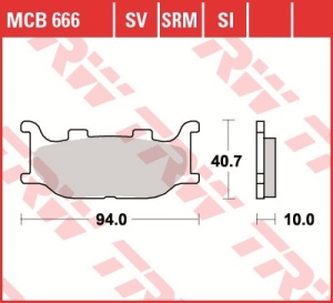 Set placute frana moto ITALJET JUPITER; LINHAI MAIN STREET, MONARCH; YAMAHA FZ6, MT-03, TDR, TZR, XJ 125-1300 - Img 3