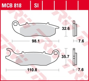 Set placute frana moto OFFROAD - HONDA CRF 250/CRF300 L - Organic - Img 2