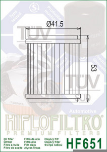 Filtru ulei moto HIFLO pentru motociclete, HF651 - Husqvarna 701Enduro - KTM 690SMC,690Enduro - Img 2