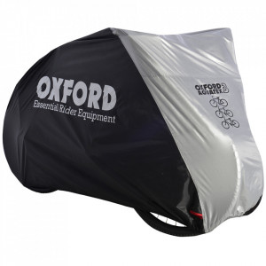 Husa Bicicleta Oxford Aquatex pentru 3 biciclete Negru Argintiu - CC102