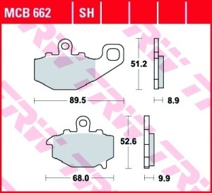 Set placute frana moto - Spate - KAWASAKI Ninja ZX6R Z750 ZR750J Z1000SX - Img 2