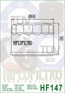 Filtru ulei HIFLO pentru motociclete HF147 - Yamaha FZS600, XVS1300 - Img 3