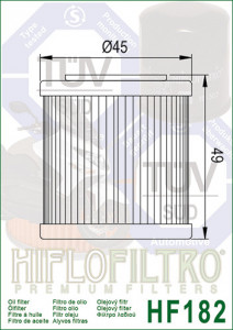 Filtru ulei HIFLO pentru motociclete HF182 - Scuter Piaggio 350, 400 - Img 4