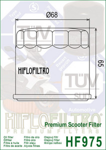 Filtru ulei moto HIFLO pentru motociclete, HF975 - Scuter Suzuki AN650 Burgman - Img 2
