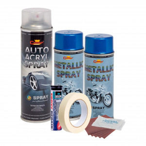 Kit complet reparatie si vopsire jante culoare Albastru Metalizat, V2 - Img 1
