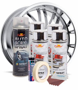 Kit complet reparatie si vopsire jante culoare Crom Metalic, V4 - Img 2