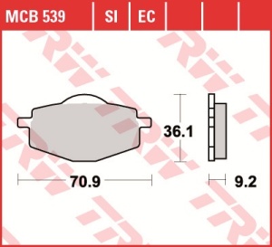 Set placute frana moto YAMAHA DT125RE DT50R - Img 3