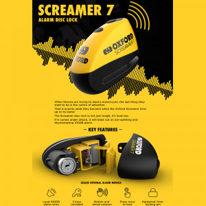 Alarma moto Oxford Screamer 7 - Negru / Galben - Img 7