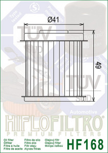 Filtru ulei HIFLO pentru motociclete HF168 - Daelim NS125, Daelim Scooter 125, SL 125 - Img 4