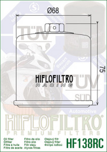 Filtru ulei racing HIFLO pentru motociclete HF138RC - Aprilia RSV1000, Suzuki GSX250, GSF600, GSR600, GSX-R600 - Img 4