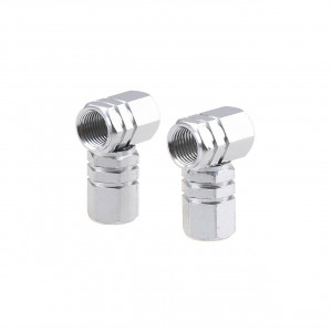 Set capacele auto pentru ventil hexagon argintiu 4 buc - Img 3