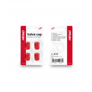 Set capacele auto pentru ventil hexagon rosu 4 buc - Img 4