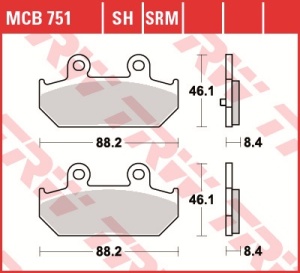 Set placute frana moto ORGANIC - SUZUKI AN 400/650 - Img 2