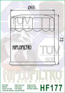 Filtru ulei HIFLO pentru motociclete HF177 - Buell 500, 900, 1200 - Img 3
