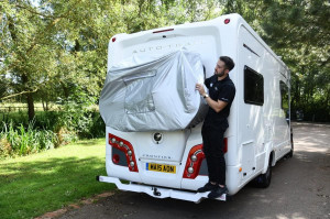 Husa pentru 3-4 biciclete Oxford Aquatex Touring Premium, argintiu - Img 3