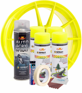 Kit complet reparatie si vopsire jante culoare Galben Fluorescent, V4 - Img 2
