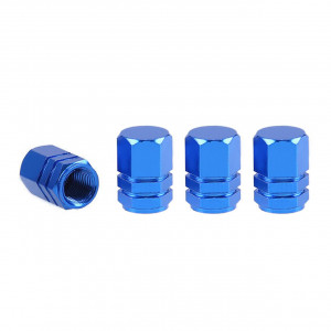 Set capacele auto pentru ventil hexagon albastru 4 buc - Img 2