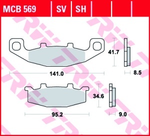 Set placute frana moto KAWASAKI GPX750R GTR1000 SUZUKI GSX1100G VX800 - Img 2
