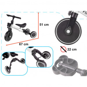 Tricicleta TRIKE FIX MINI, 3in1 adaptabila, culoare Alba - Img 3