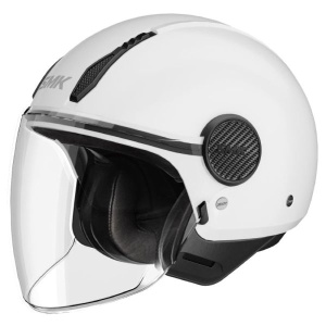 Casca deschisa SMK LAMINAR SOLID culoare alb unisex - fara viziera