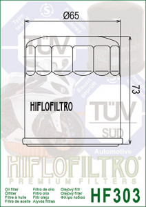 Filtru ulei HIFLO pentru motociclete, HF303 - Honda CBF500, CBR600 - Kawasaki ZX600, 650 Ninja - Yamaha XV1700 - Img 4