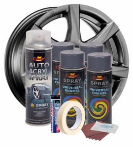 Kit complet reparatie si vopsire jante culoare Gri Inchis, V4 - Img 2