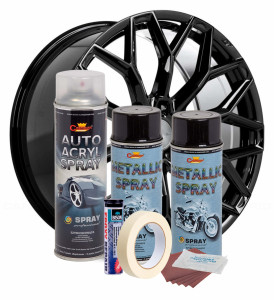 Kit complet reparatie si vopsire jante culoare Negru Metalizat, V2 - Img 2