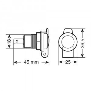 Priza bricheta DIN 12/24V, Moto - Lampa - Img 3