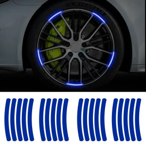 Set 20 bucati Elemente Reflectorizante "Wheel Arch" pentru autoturisme, biciclete, motociclete, atv-uri, scutere, culoare Albastra - Img 1