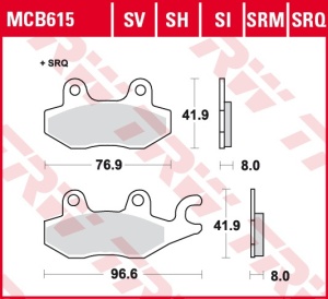 Set placute frana moto AEON OVERLAND; ARCTIC CAT DVX; BENELLI CAFFENERO; CAGIVA CANYON 50-1200 - Img 3