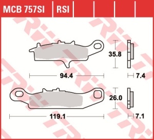 Set placute frana moto OFFROAD - KAWASAKI BRUTE FORCE KFX KVF PRAIRIE, POLARIS RANGER, SUZUKI LT-V 450-800 - Img 3
