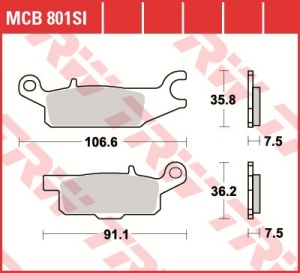 Set placute frana moto OFFROAD - YAMAHA YFM 250/550/700 - Img 3