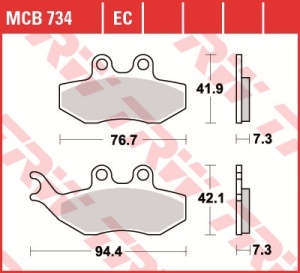 Set placute frana moto ORGANIC - APRILIA SX, TUONO; BETA ALP, ALP 4T; CPI GTS 50-350 - Img 3