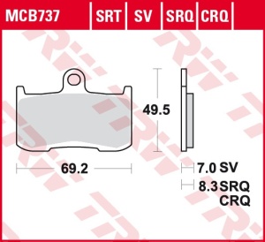 Set placute frana moto ORGANIC - KAWASAKI Z, ZR, ZRX - Img 3