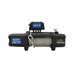 Troliu auto Husar Winch 12000Lbs 5443KG cablu de otel telecomanda cu fir si wireless - Img 2