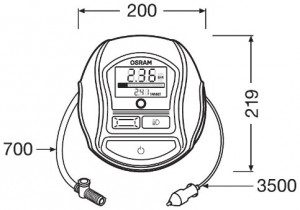 Compresor Auto 12V 180 W Cu Afisaj Digital Tyreinflate 1000 Osram - Img 2