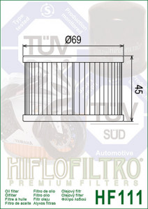 Filtru ulei HIFLO pentru motociclete HF111 - Honda CB250, CBR250, VT250, CB400, CX500, CBX550 - Img 3