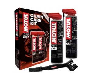 Kit Complet de Curatare si Intretinere Lant ROAD (Spray C1 + C2 + Perie) - Motul