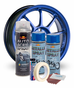 Kit complet reparatie si vopsire jante culoare Albastru Metalizat, V2 - Img 2