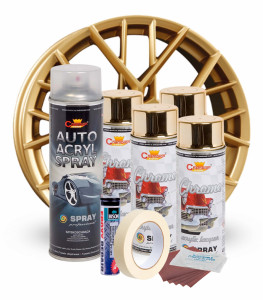 Kit complet reparatie si vopsire jante culoare Auriu Metalic, V4 - Img 2