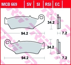 Set placute frana moto APRILIA RXV450 KAWASAKI WR250R HONDA CRF230F XR650R SUZUKI DR-Z400SM - Img 3