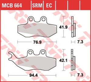 Set placute frana moto ORGANIC - APRILIA ETX, MX, PEGASO, RS, RX; GILERA D.N.A, RUNNER 50-250 - Img 3