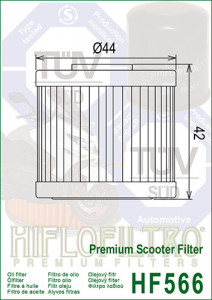 Filtru ulei moto HIFLO pentru motociclete, HF566 - Scuter Kawasaki J125,J300 - Scuter Kymco 125i, 200i, 300i - Img 2