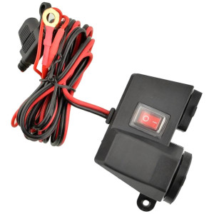 Priza de bricheta suplimentara, waterproof, 12V, 10A, cu 2 porturi incarcare USB, 5V, 2,1A, cu destinatie Moto, ATV, SSV, Quad, Off-Road - Img 3