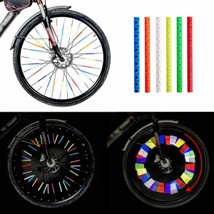 Set 12 ornamente din material reflectorizant pentru spite bicicleta, culoare galben - Img 4